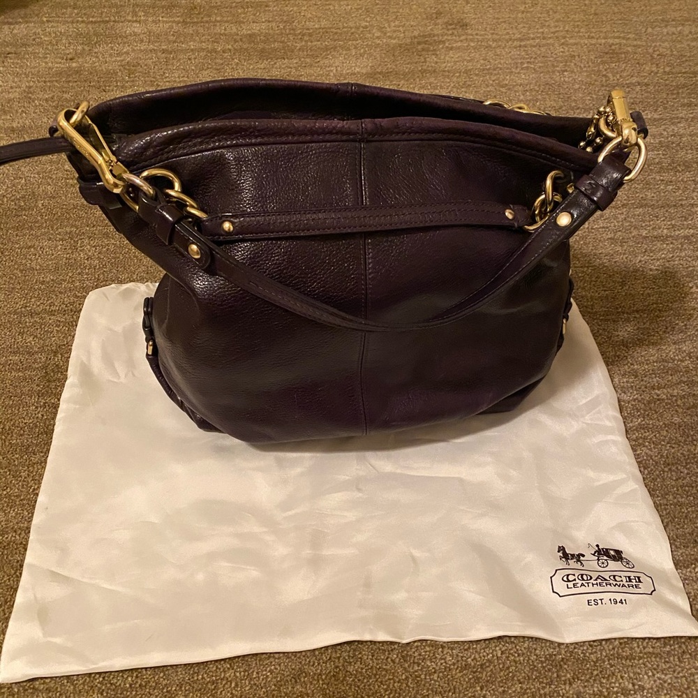 Coach leather shoulder tote
